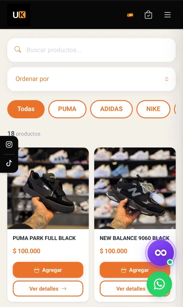 Tienda virtual Treggio