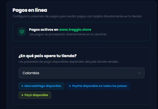 Pasarela de pagos en Treggio