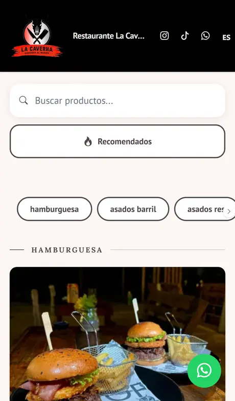 Carta digital del Restaurante La Caverna en Treggio
