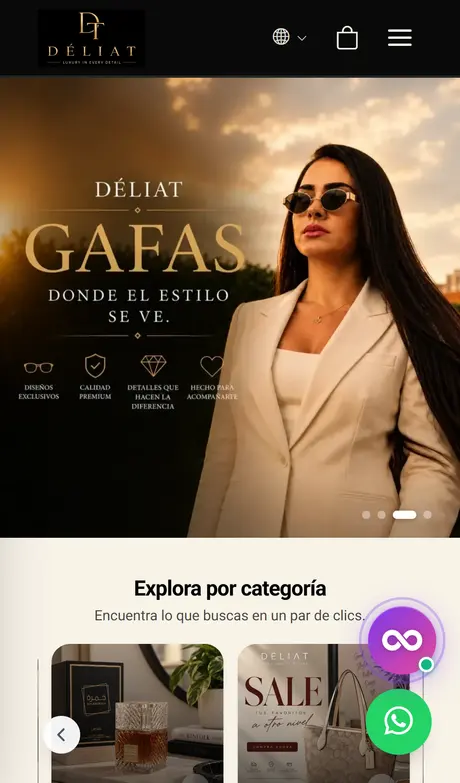 Tienda virtual de moda DÉLIAT creada con Treggio
