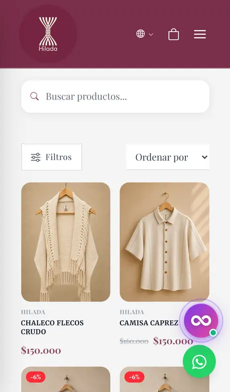 HILADA, tienda de ropa creada con Treggio
