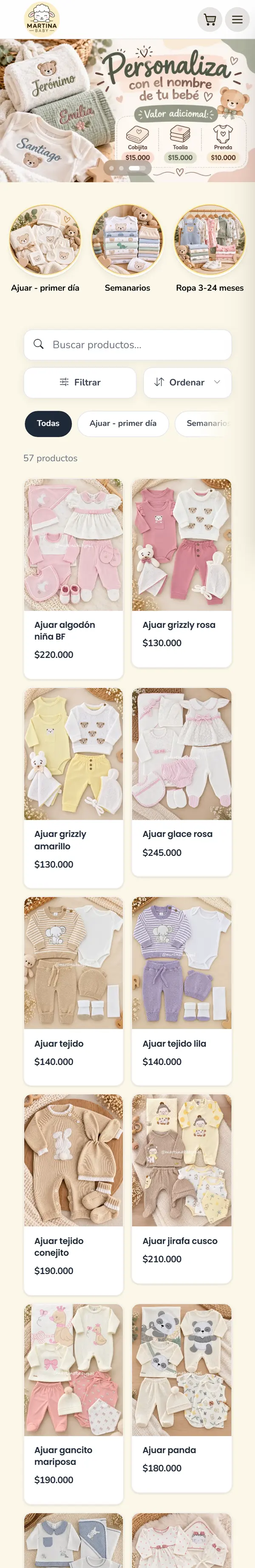 Martina Baby, tienda de ropa para bebé creada con Treggio