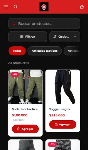 Zona Táctica, catálogo creado con Treggio