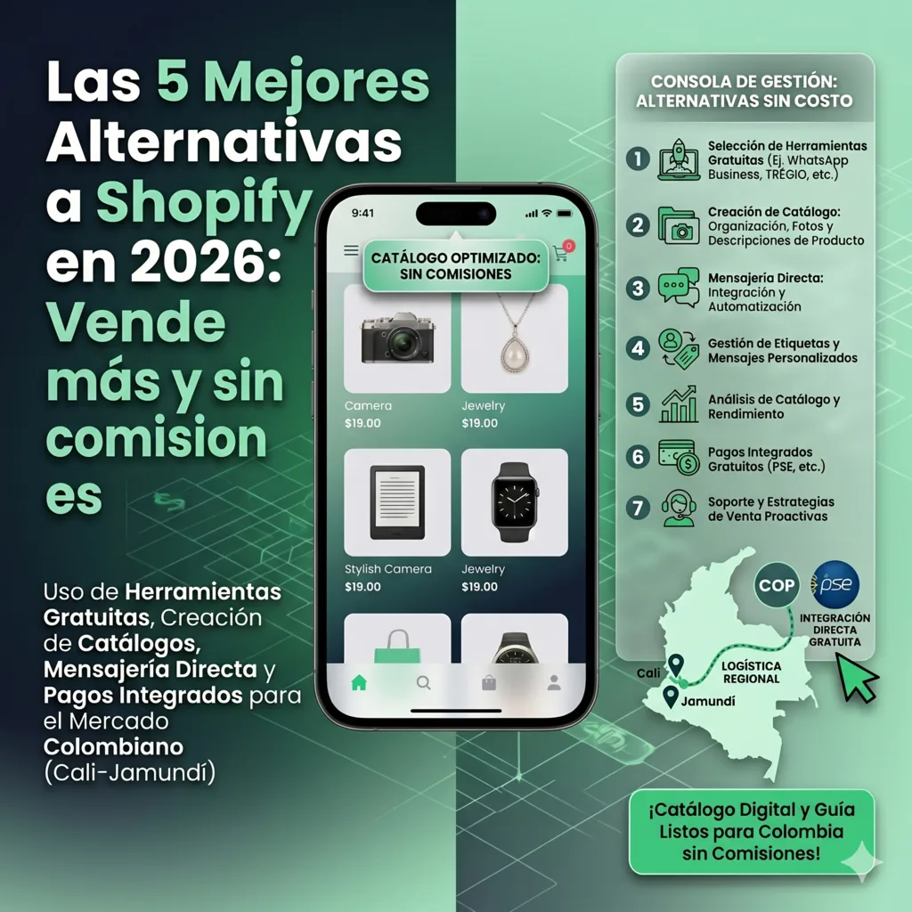 Las 5 mejores alternativas a Shopify en 2026 para vender sin comisiones